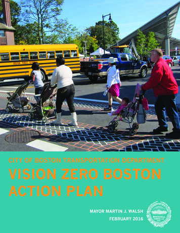 City Of Boston Transportation Department Vision Zero Boston Action Plan