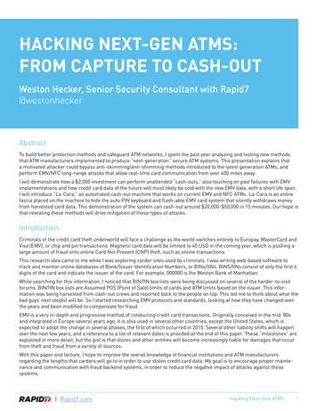 HACKING NEXT-GEN ATMS: FROM CAPTURE TO CASH-OUT - Black Hat