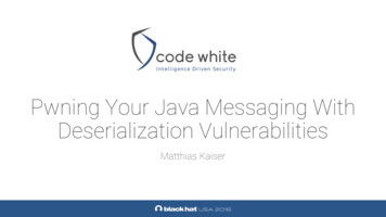 Pwning Your Java Messaging With Deserialization Vulnerabilities