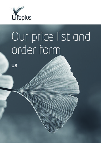 Our Price List And Order Form - Ww2.lifeplus 