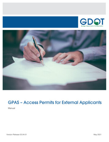 GPAS - Access Permits For External Applicants