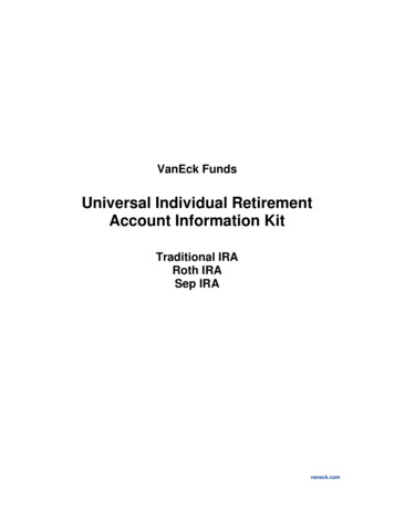 VanEck Funds Universal Individual Retirement Account Information Kit