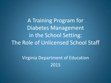 A Training Program For Diabetes Management In The School Setting: The .