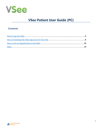 VSee Patient User Guide (PC) - Virginiacancerspecialists 