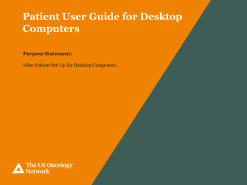 Patient User Guide For Desktop Computers - Blue Ridge Cancer Care