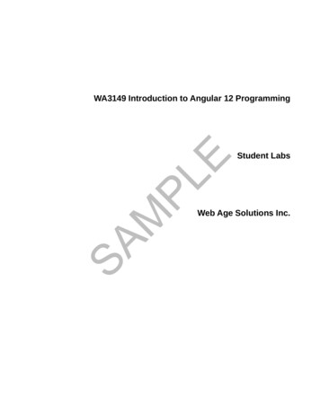 WA3149 Introduction To Angular 12 Programming
