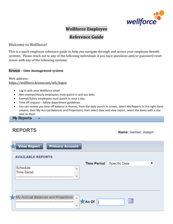 Wellforce Employee Reference Guide - A Different Kind Of Health System