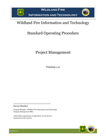 Wildland Fire Information And Technology Standard Operating Procedure .
