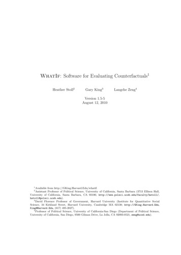 WhatIf: Software For Evaluating Counterfactuals1