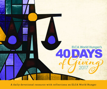 A Daily Devotional Resource With Reflections On ELCA World Hunger