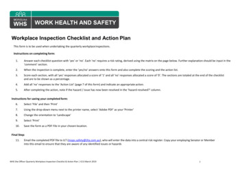 Workplace Inspection Checklist And Action Plan