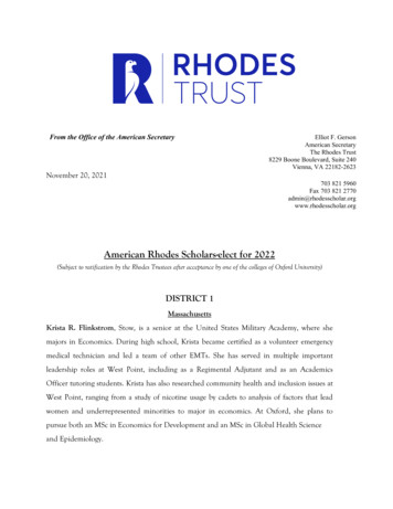 American Rhodes Scholars-elect For 2022 - Rhodes House