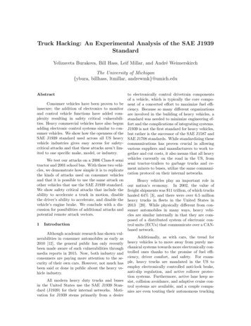 Truck Hacking: An Experimental Analysis Of The SAE J1939 Standard - USENIX