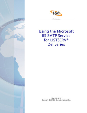Using The Microsoft IIS SMTP Service For LISTSERV Deliveries