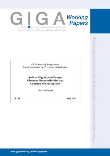African Migration To Europe - ETH Z