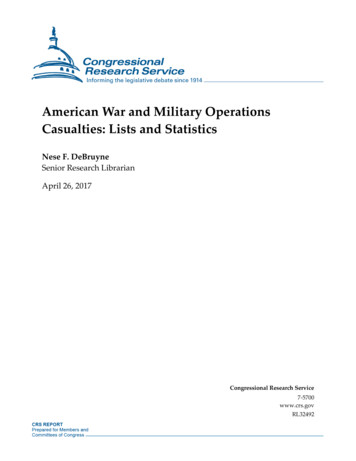 American War And Military Operations Casualties: Lists And . - Census.gov