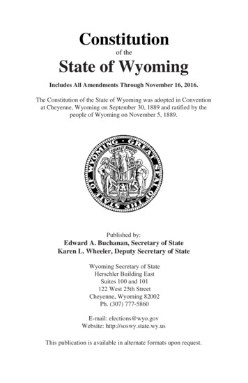 Constitution State Of Wyoming