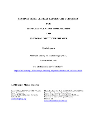 Sentinel Level Clinical Laboratory Guidelines For Suspected Agents Of .