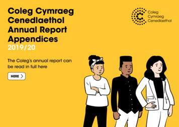 Coleg Cymraeg Cenedlaethol Annual Report Appendices