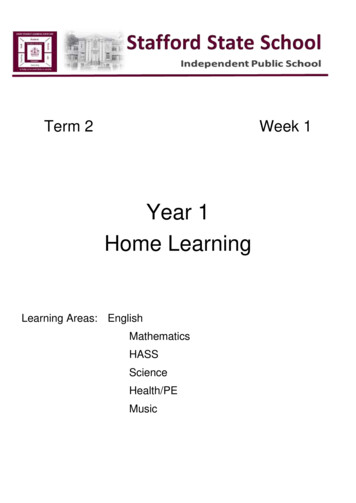 Year 1 Home Learning - Stafford State School