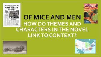 Of Mice And Men How Do Themes And Characters In The Novel Link To Context?