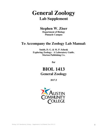 Zoology Lab Manual - Austin Community College District