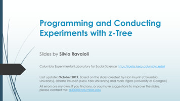 Programming And Conducting Experiments With Z-Tree