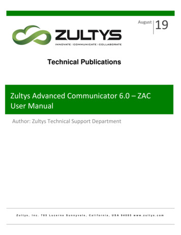 Technical Publications - Zultys 