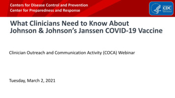 What Clinicians Need To Know About Johnson & Johnson's Janssen . - CDC