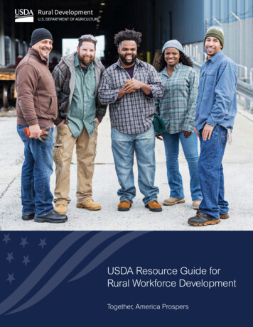 USDA Resource Guide For Rural Workforce Development