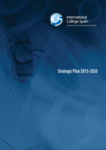 Strategic Plan 2015-2020 - Nord Anglia Education