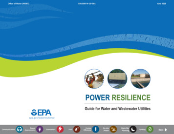 Power Resilience: Guide For Water And Wastewater Utilities