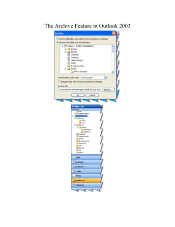 The Archive Feature In Outlook 2003