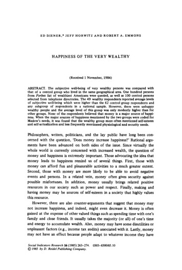 Happiness Of The Very Wealthy - UC Davis