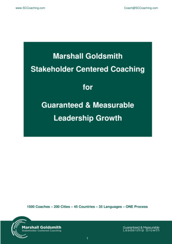 Marshall Goldsmith Stakeholder Centered Coaching For Guaranteed .