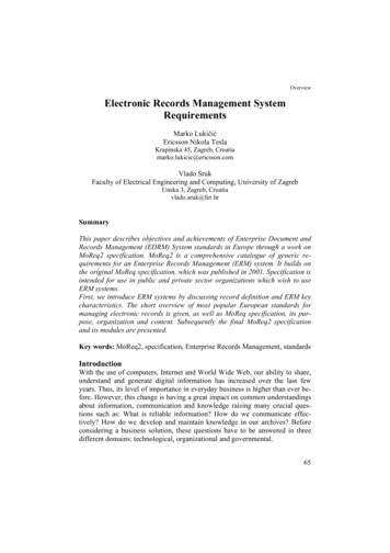 Overview Electronic Records Management System Requirements