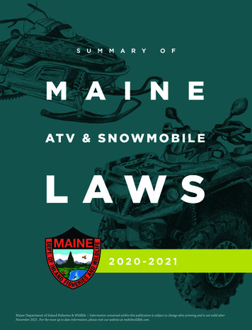 ATV & SNOWMOBILE LAWS - Maine
