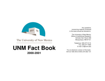 Albuquerque, NM 87131 UNM Fact Book E-mail: Oir@unm