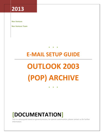OUTLOOK 2003 (POP) ARCHIVE - Nex-venture 