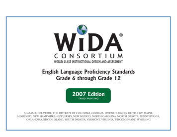 English Language Proﬁ Ciency Standards Grade 6 Through Grade . - WIDA
