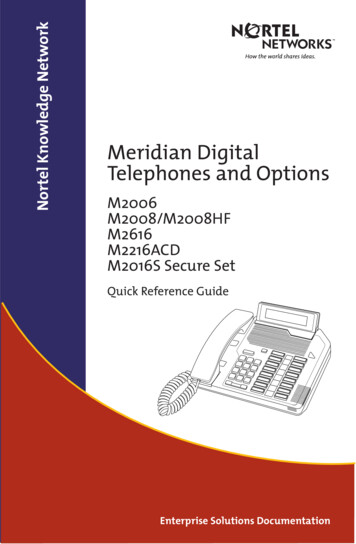 Meridian Digital Telephones And Options Quick Reference Guide
