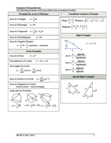 Formulas For Areas Of Polygons Coordinate Geometry Formulas