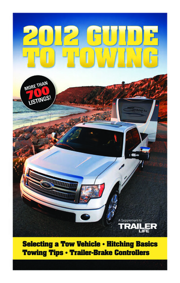 Selecting A Tow Vehicle † Hitching Basics Towing Tips † Trailer-Brake .
