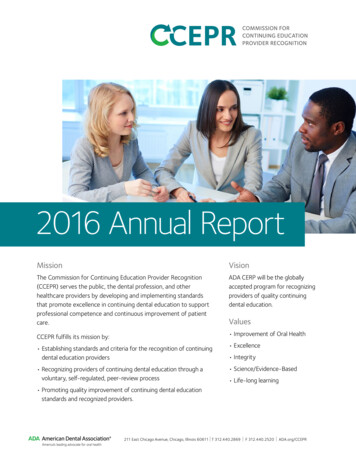 2016 Annual Report - American Dental Association