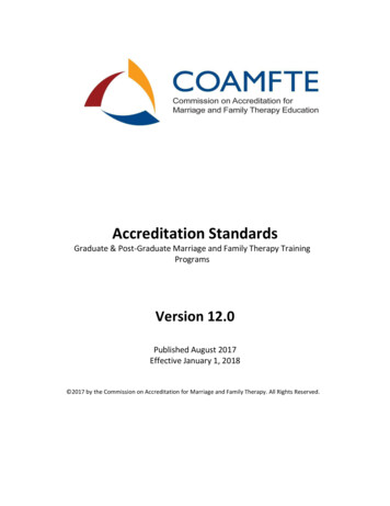 Accreditation Standards - COAMFTE