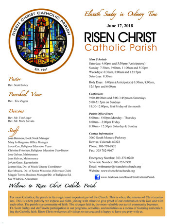 June 17, 2018 RISEN CHRIST - Parishes Online