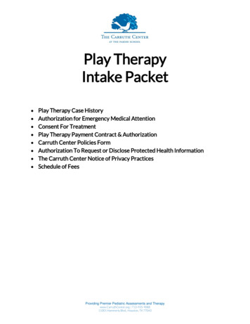 2019 Play Therapy Intake Packet - The Carruth Center