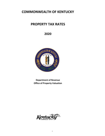 Commonwealth Of Kentucky Property Tax Rates
