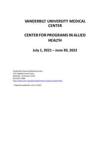 Vanderbilt University Medical Center Center For Programs In . - Vumc