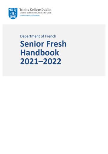 Department Of French Senior Fresh Handbook 2021-2022